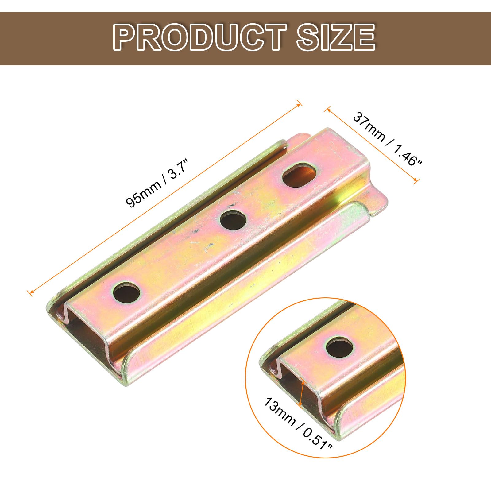 uxcell Sectional Couch Connectors, 2Pcs Sofa Connector Furniture Sofa Latch, Sofa Slider, Bed Frame Accessories Sofa Fixing Bolt, Interlocking Sofa Connector Bracket 95mm, Color Zinc