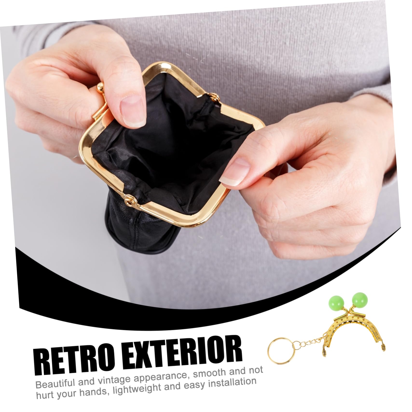5 Juegos Marco De Bolso De Bricolaje Accesorios Para Bolsos Billetera Delgada Correa De Bolso Colgante Cartera Con Cadena Dinero Cerrar Aro Clave Golden Metal 10 Uds * 5