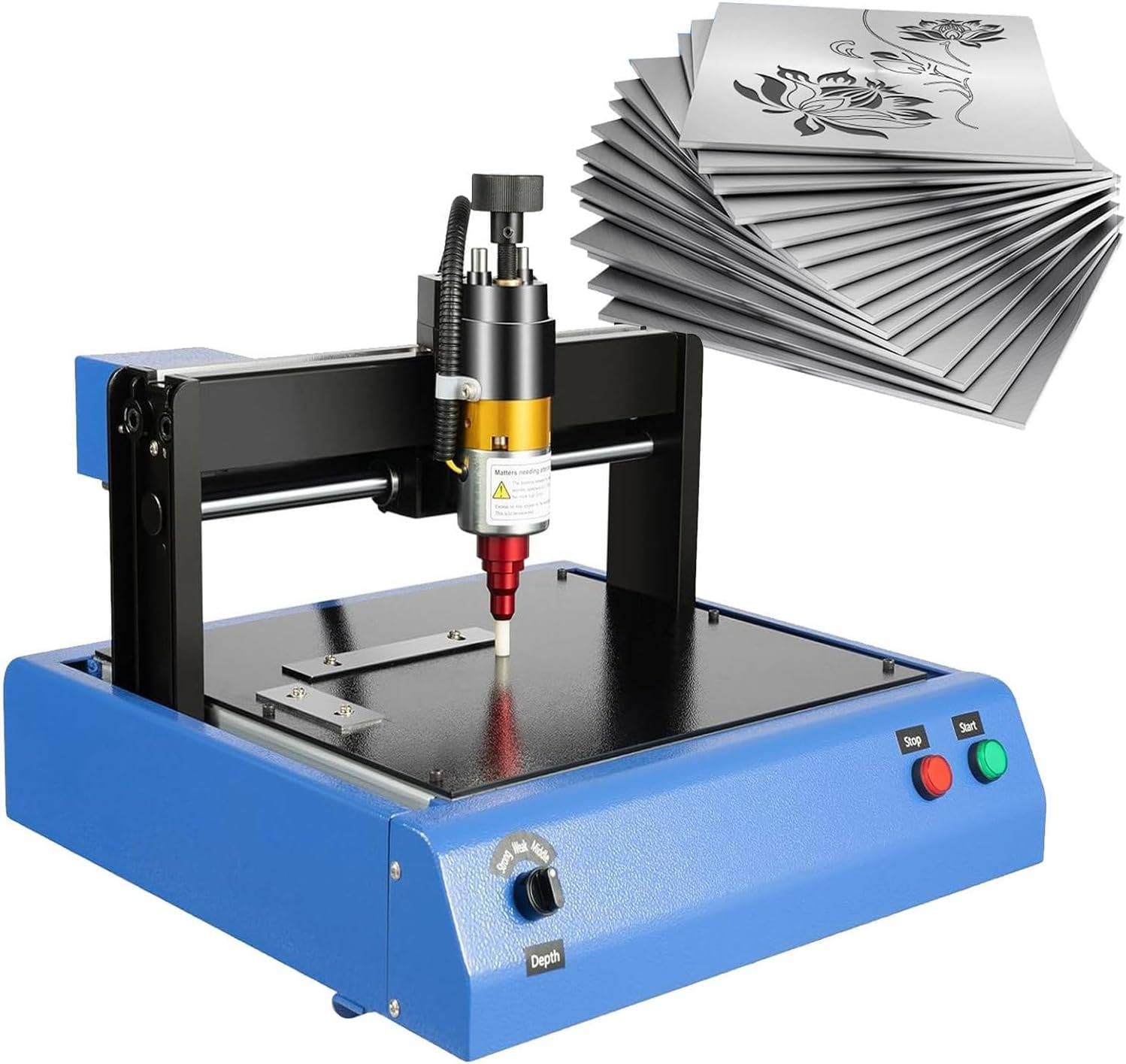 GAYAYAS Electric Metal Marking Machine, 400W Dot Peen Metal Engraving Machine, Depth 0.05mm-1mm, for Steel ID Card Stainless Steel Plastic Engraving Marking Speed 300 * 200MM