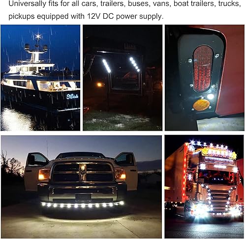 Miniatura 6 de FXC 10 luces LED redondas de 34 pulgadas, luz indicadora de marcador lateral delantera y trasera, para camión, automóvil, autobús, remolque,