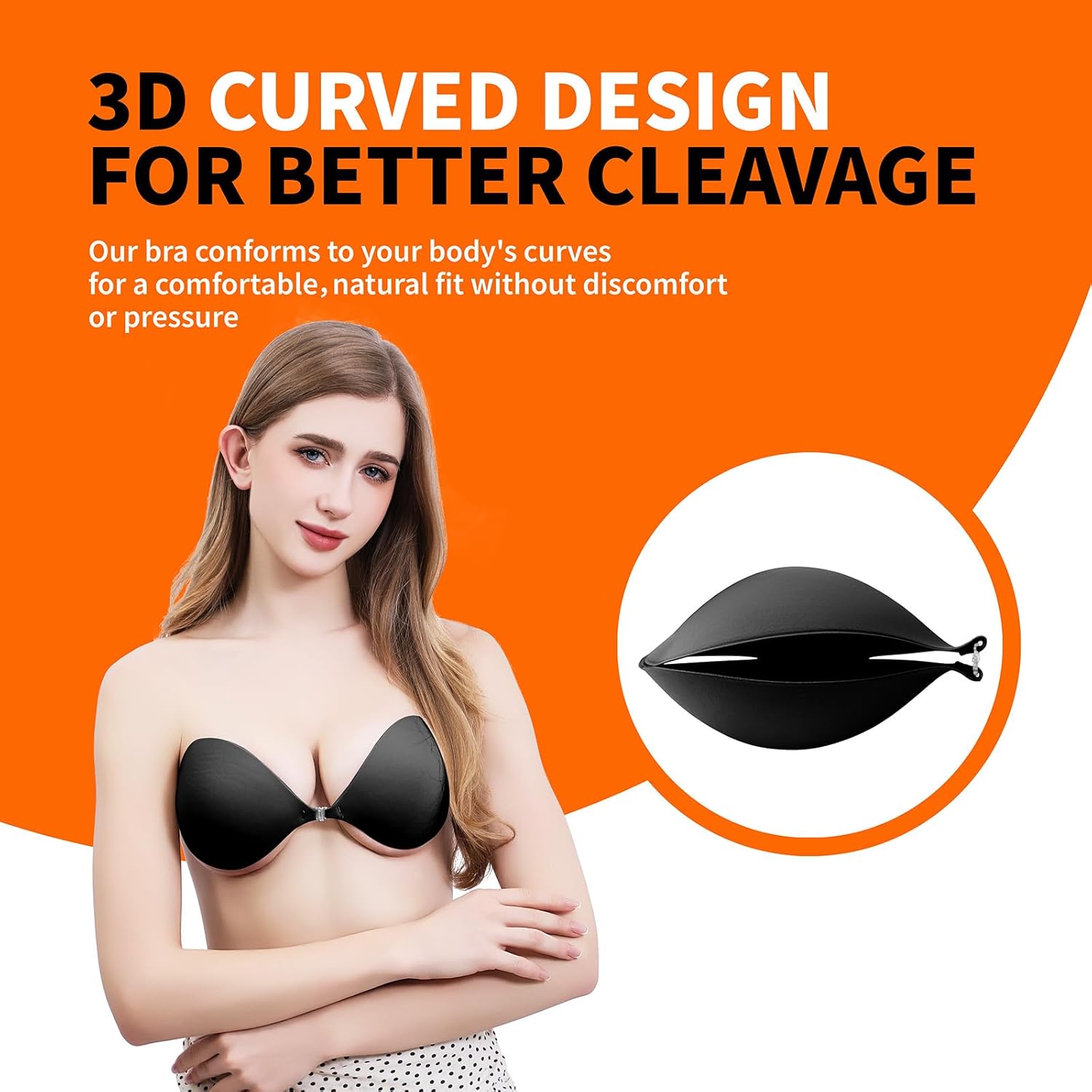 Women's Invisible Strapless Bra - Adhesive Push Up Sticky Bra for Backless Dresses & Weddings - Image 4