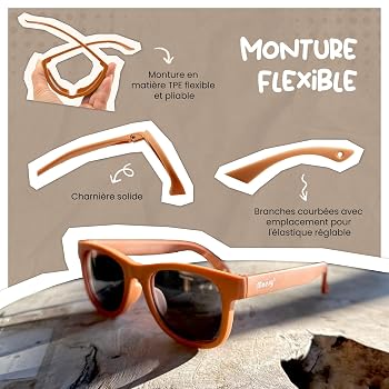 Lunettes De Soleil Bébé 6-12 Mois Polarisées UV400 - Cadre Silicone Souple, Sangle Réglable, Mixte - 9