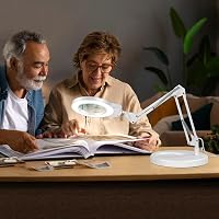 NOEVSBIG 2in1 Nagyítólámpa 10X 5X Állvánnyal LED Asztali Lámpa Hobbi Kézimunkához - 2-Touch lamp 7