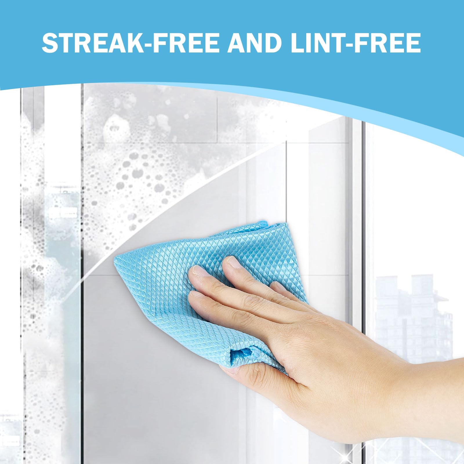Fish Scale Microfiber Cleaning Cloth for Cleaning Window Glasses Screen Kitchenware Furniture Car, Streak&Lint Free No-scratch All-purpose use Polish & Shine Surface 11.8