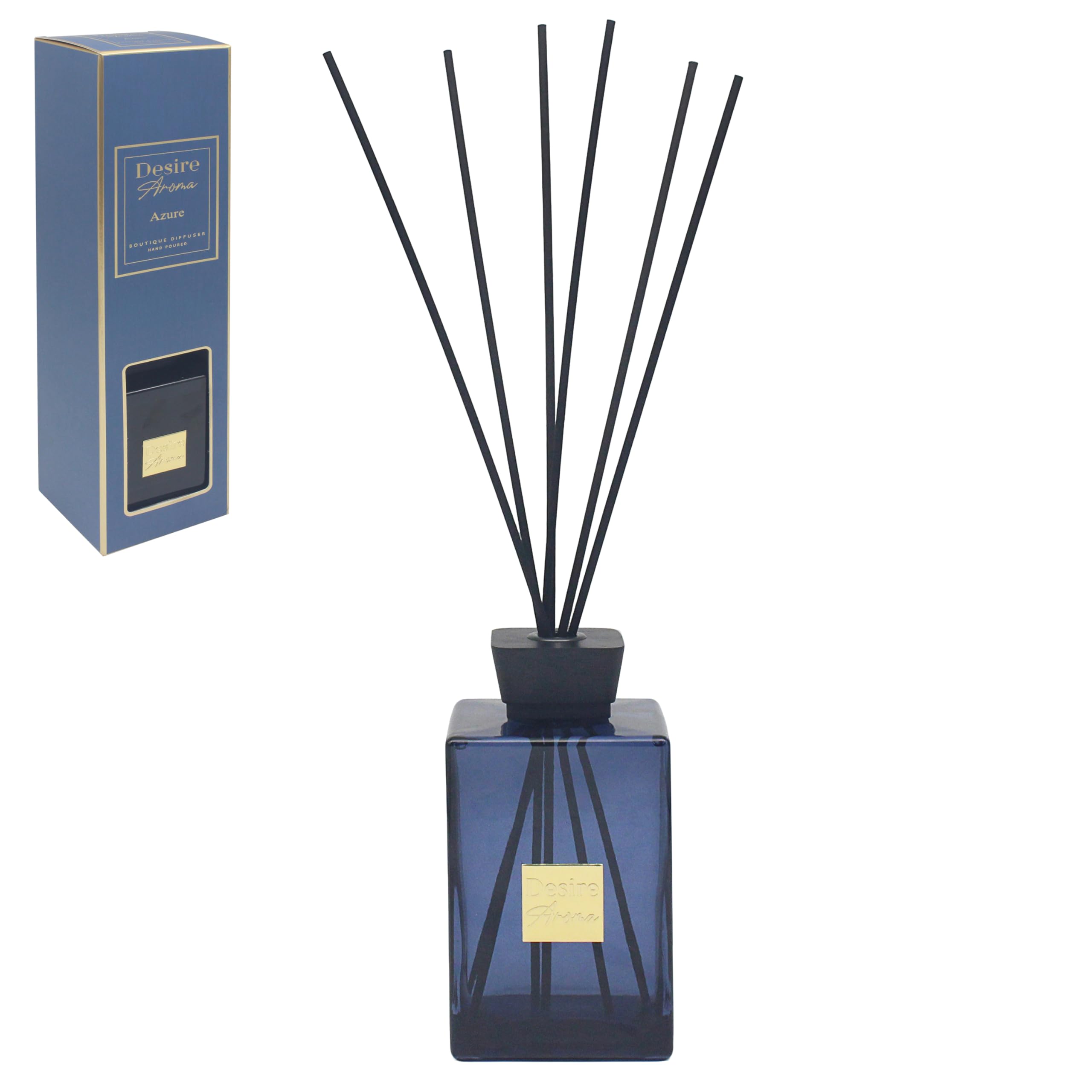 Lesser & Pavey Desire Aroma 1l Azure Diffuser For Home & Office | Long-Lasting Reed Diffuser With Sticks | Elegant Aromatherapy For Fragrance & Air Freshener | Lovely Gift For Women & Men
