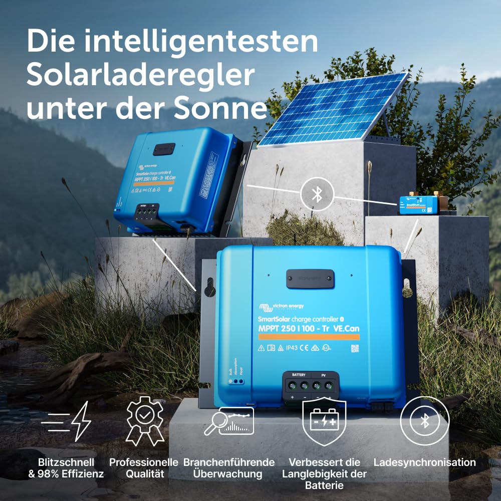 Victron Energy SmartSolar MPPT TR VE.Can 250V 100 Amp 12/24/36/48-Volt Solar Laderegler (Bluetooth)