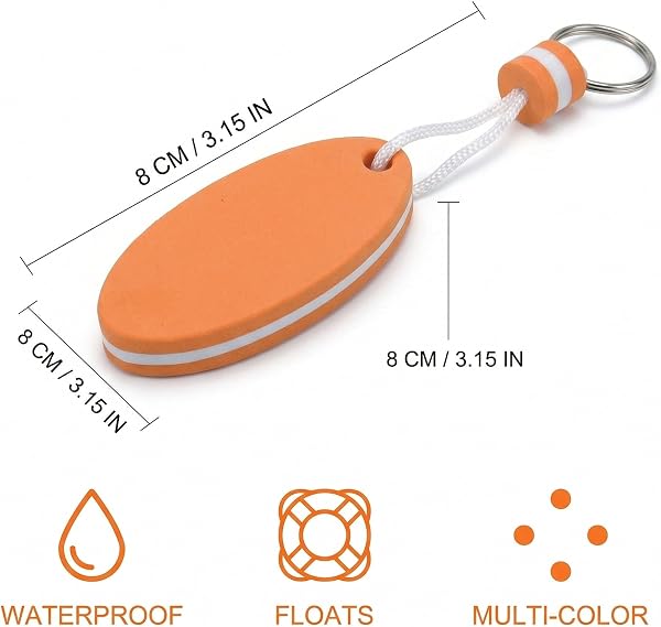 4 Pezzi Portachiavi Galleggiante, Per Barca e Mare, Compatto e Portatile, Proteggere le Chiavi o Piccoli Oggetti che Affondano in Acqua (Multicolore) - 5