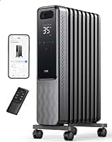 Dreo Radiador de Aceite 2000W, Calentador de Aceite Eléctrico Portátil 9 Elementos Con Mando a Distancia, Temporizador 24h, 3 Ajustes de Calor, 4 Modos, protección contra sobrecalentamiento