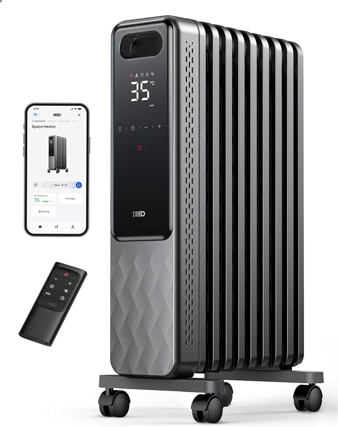 Radiador de Aceite Dreo 2000W Portátil con Mando a Distancia