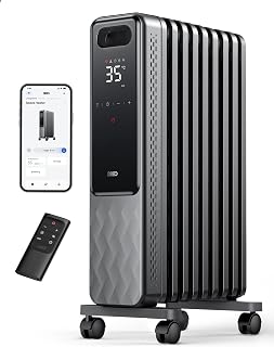 Dreo Radiador de Aceite 2000W, Calentador de Aceite Eléctrico Portátil 9 Elementos Con Mando a Distancia, Temporizador 24h, 3 Ajustes de Calor, 4 Modos, protección contra sobrecalentamiento