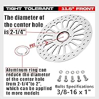 Vista 3 de Rotor de freno trasero de 11.5'' para Harley Davidson Touring Sportster Dyna y Early Super Glide Softail Gran rendimiento Disipación de calor