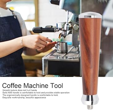 M10 Bottomless Portafilter Coffee Portafilter Handle Coffee Brewer Handle Solid Wooden Coffee Filter Handle Espresso Machine Wood Handle Coffee Maker Replacement Handle