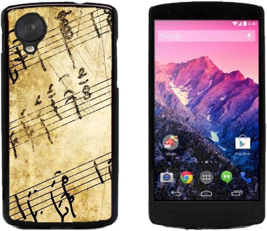 Treble Clef Music Hard Plastic and Aluminum Back Case for LG Google Nexus 5
