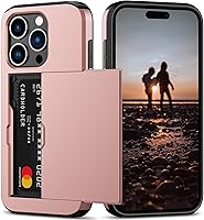Vista 60 de Nvollnoe Compatible con iPhone 15 Funda con ranura para tarjetas, resistente, protectora de doble capa, a prueba de golpes, ranura oculta