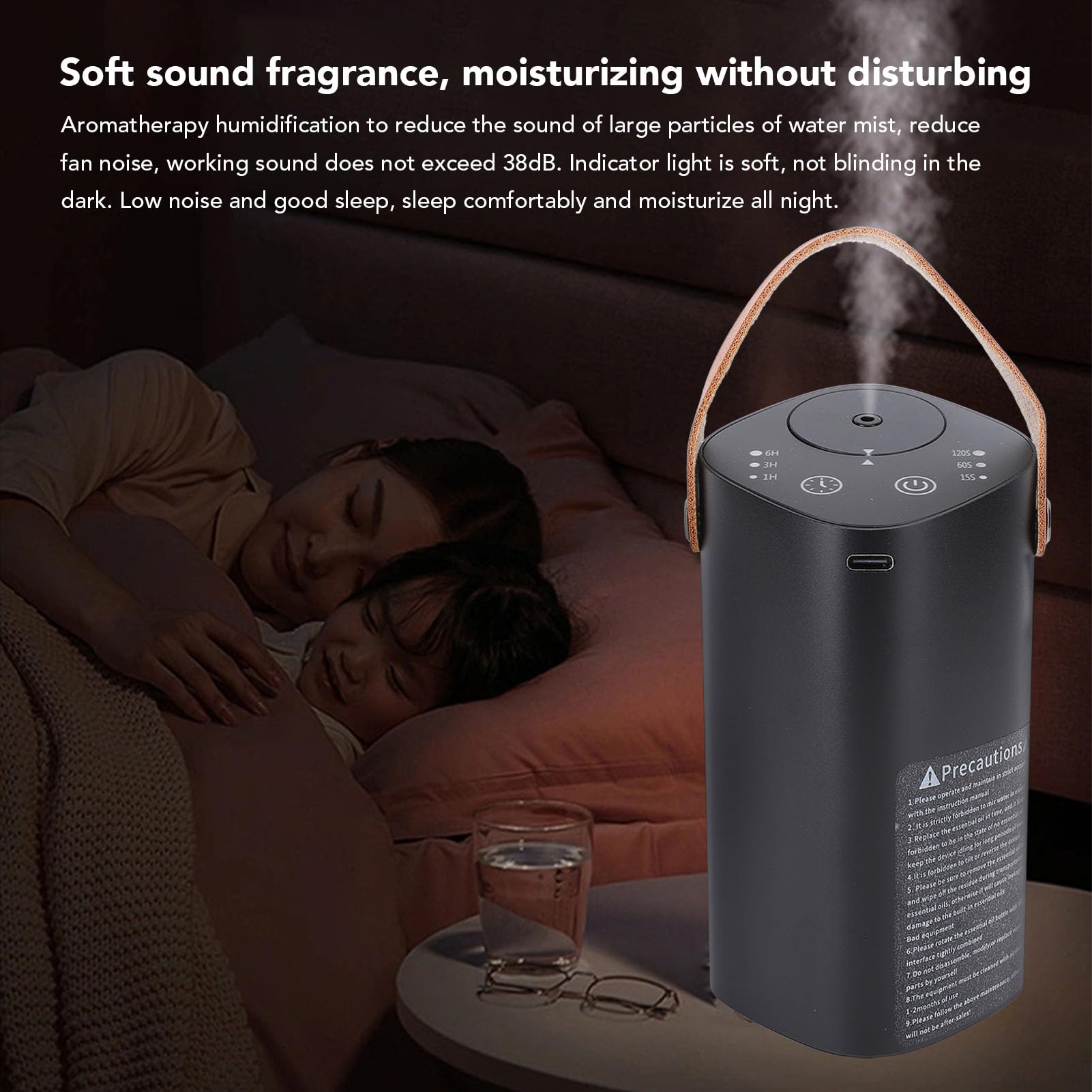 Wasserloser Diffusor für ätherische Öle, Aluminium, leise, tragbar, Auto-Duftdiffusor, Aromatherapie-Maschine mit Timer für Schlafzimmer, Büro
