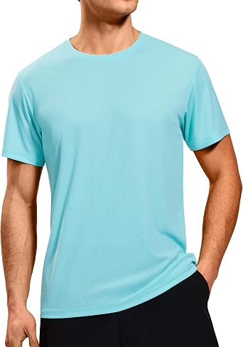 MIER Mens T-Shirts تجريب تناسب الرجال تي شيرت رياضي الجري قصيرة الأكمام خفيفة الوزن Airy Gym الرياضة تي شيرت، طاقم الرقبة