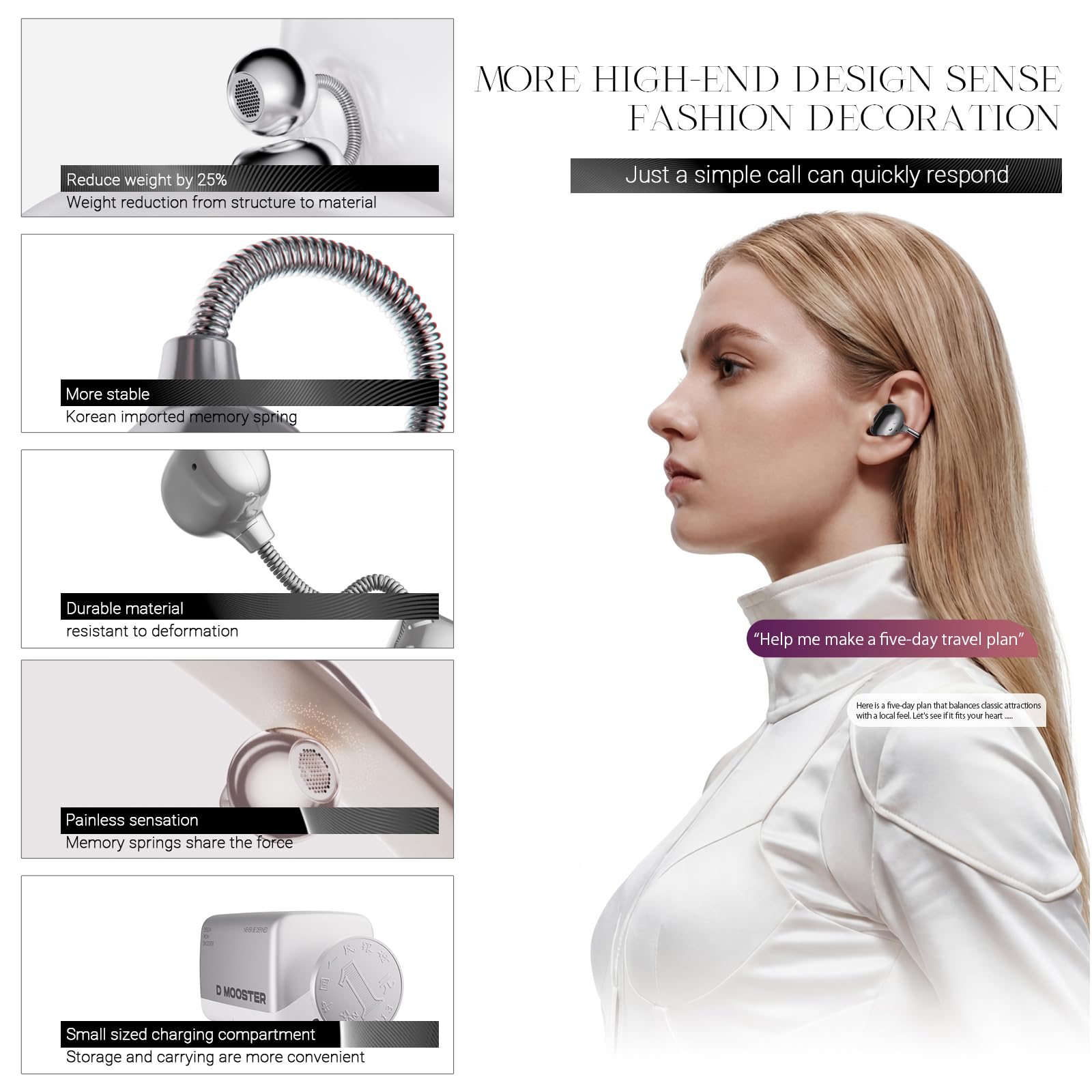 Bluetooth Kopfhörer Sport, Kopfhörer Kabellos Bluetooth 5.3, 60 Std Kabellose Kopfhörer mit Tiefer Bass, In Ear Kopfhörer, wasserdichte Ohrhörer