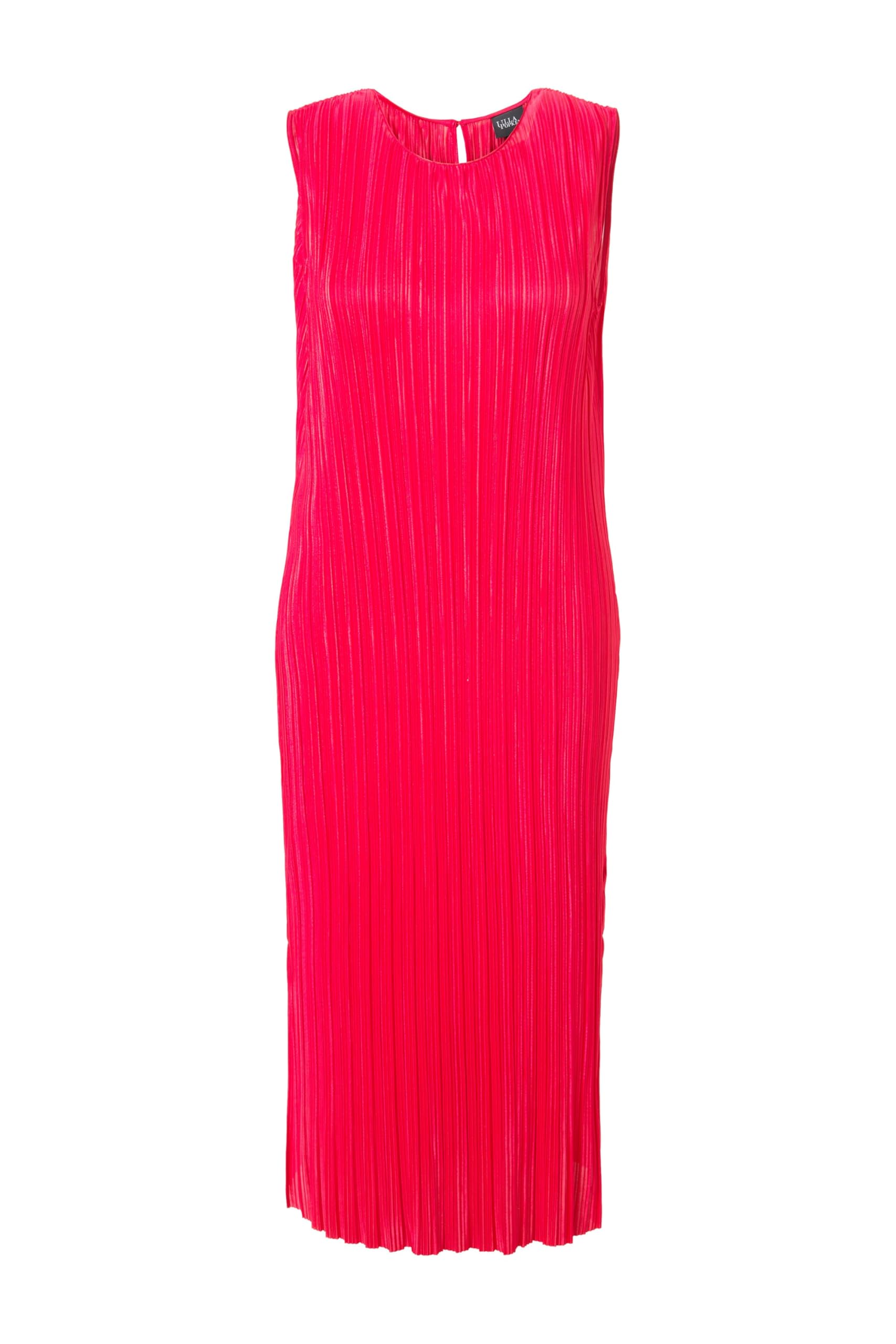 Ulla Popken Damen große Größen Übergrößen Plus Size Plissee-Midikleid, Rundhals, ärmellos 839078