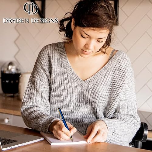 Miniatura 8 de Pluma estilográfica Dryden Luxury, clásica y moderna, de colección ejecutiva y vintage, idea de regalo de negocios y para la caligrafía, Azul