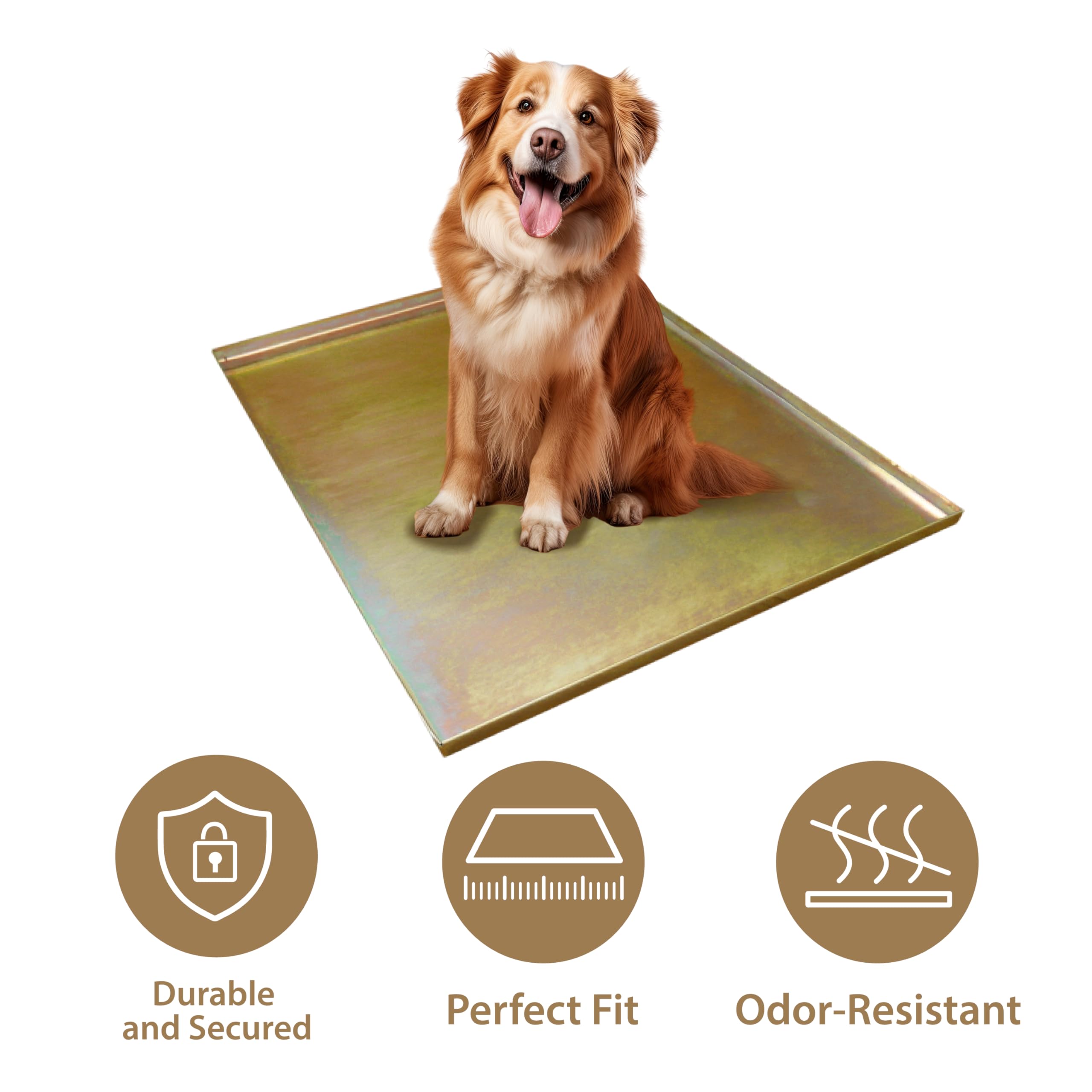 Ellie-Bo Ersatz-Tablett für Hundekäfig, Metall, 61 cm, goldfarben