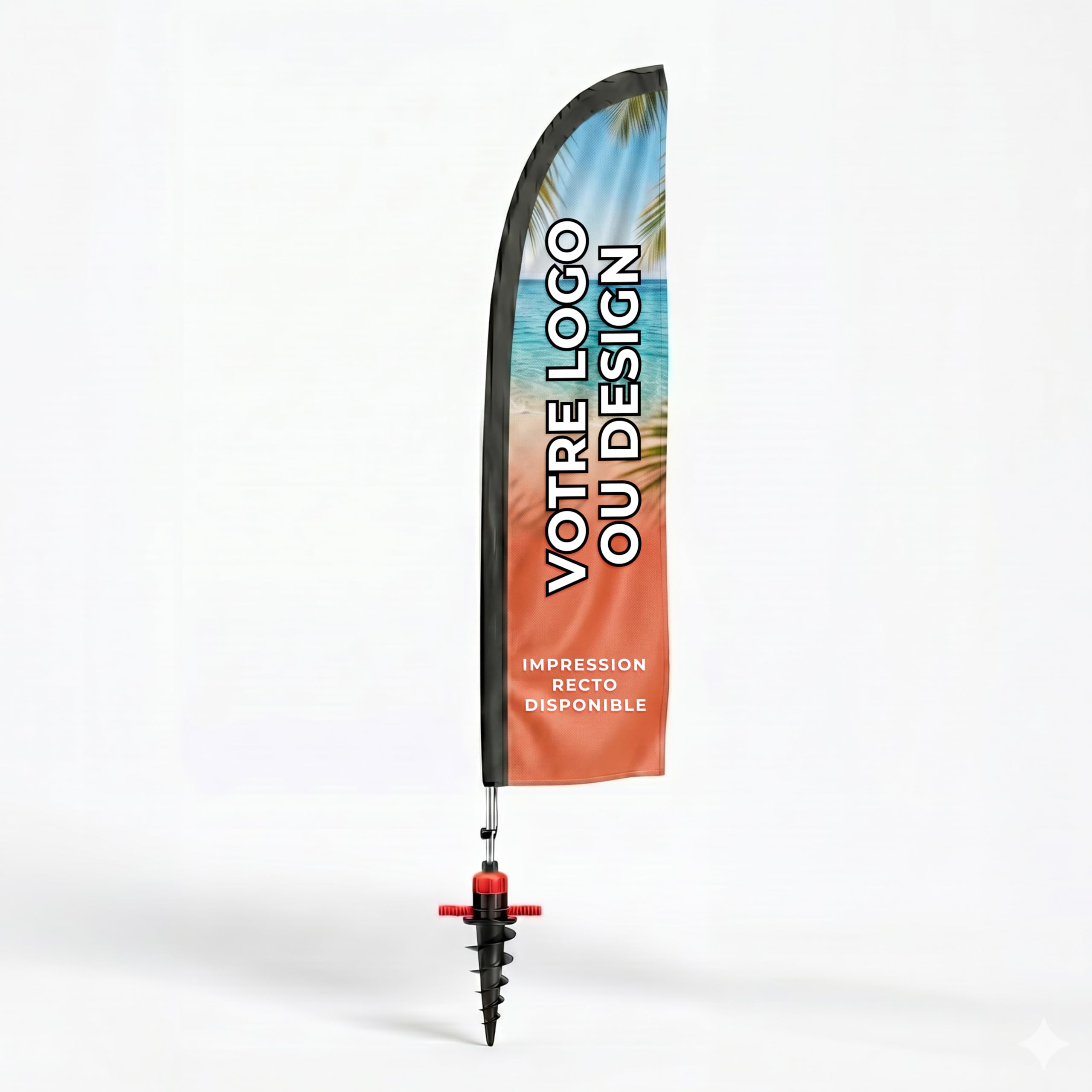 Drapeau voile personnalisé 4m double face Cimpress avec mât publicitaire
