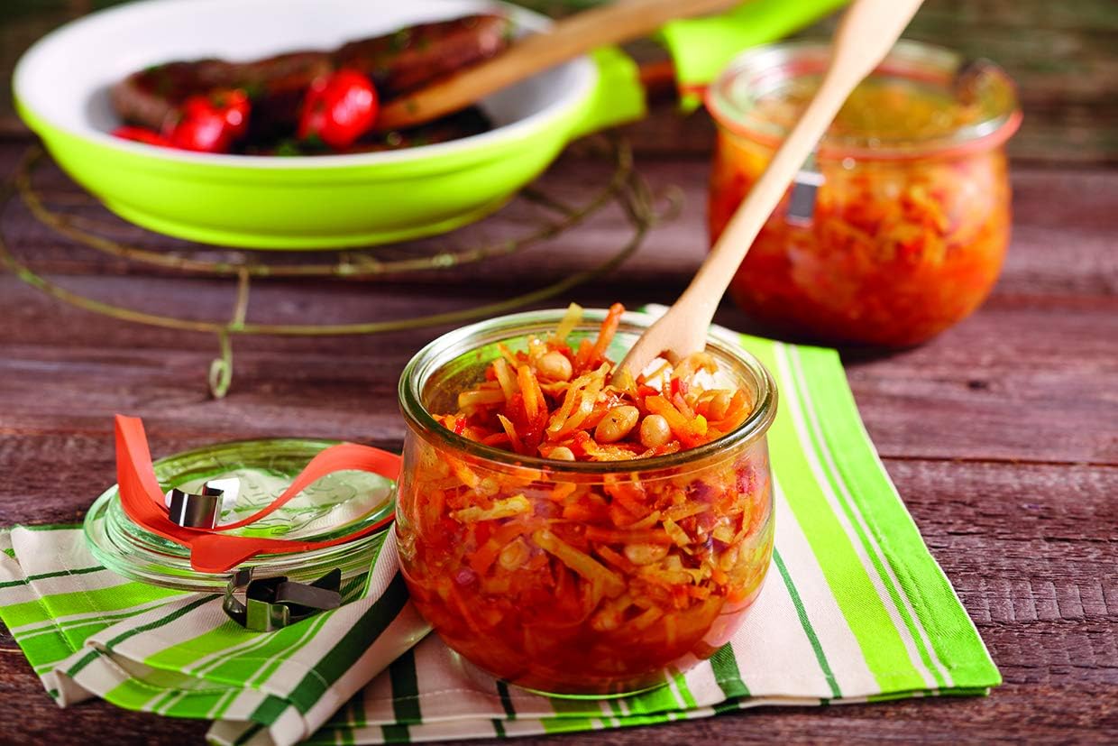 Weck Tulip Glass 500 ml (High Quality Preserving, Glass Jar with Glass Lid, for Preserving, Heat Resistant, Microwave Safe, Oven-Safe, Round Edge Glass) 74, Pack of 6