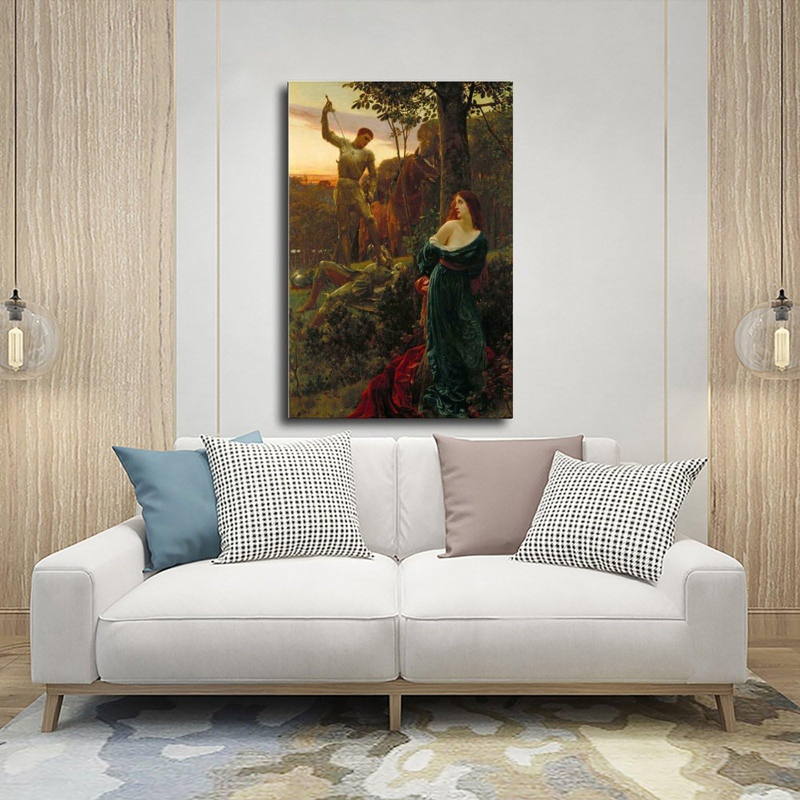 ANFOTCM Sir Frank Dicksee, rycerskość, plakaty na płótnie, sztuka ścienna, sypialnia, biuro, pokój, dekoracja, prezent, 50 x 75 cm