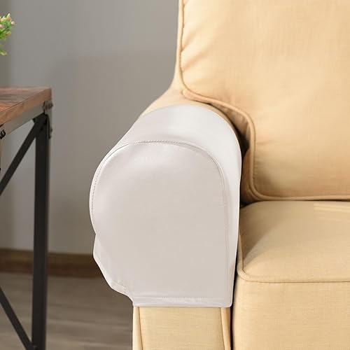 Miniatura 9 de vctops Fundas impermeables para reposabrazos de piel sintética sintética, estilo vintage, elásticas para sillas, sofá, sillón, fundas para sofá