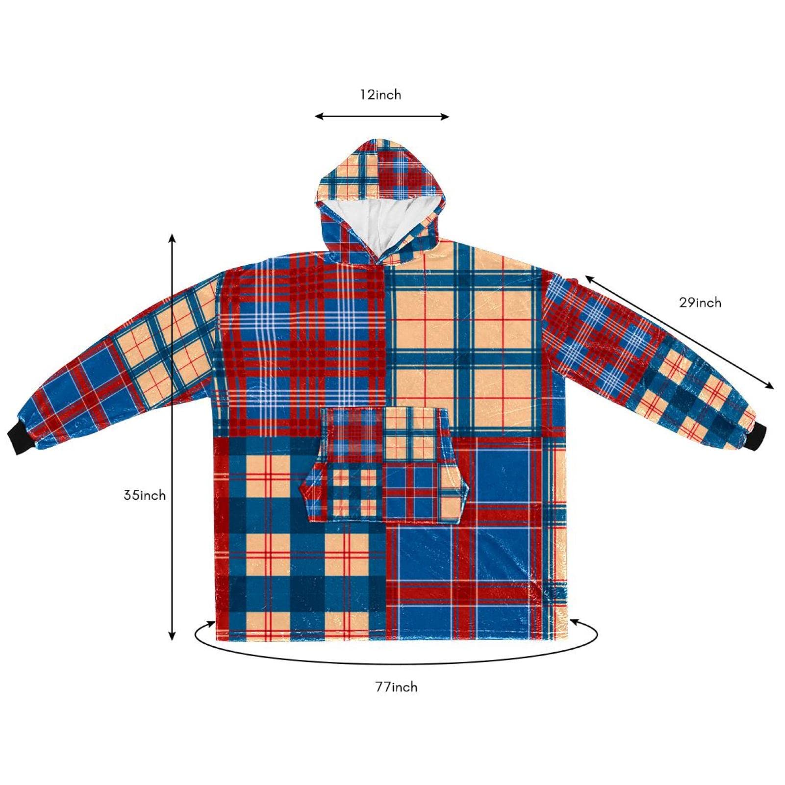 Kpblis Coperta Con Cappuccio In Flanella Oversize – Blu, Con Tasca Frontale, Indossabile Per Adulti Uomo Donna, Morbida E Calda - 2