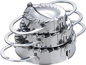 Meao 3 Pcs Ravioli Dumpling Maker Set Stainless Steel Manual Meat Pierogi Press Mould - Pie Dough Pastry Press Wrapper Cutter Mold Tool Accessories for Home Kitchen Cooking #1