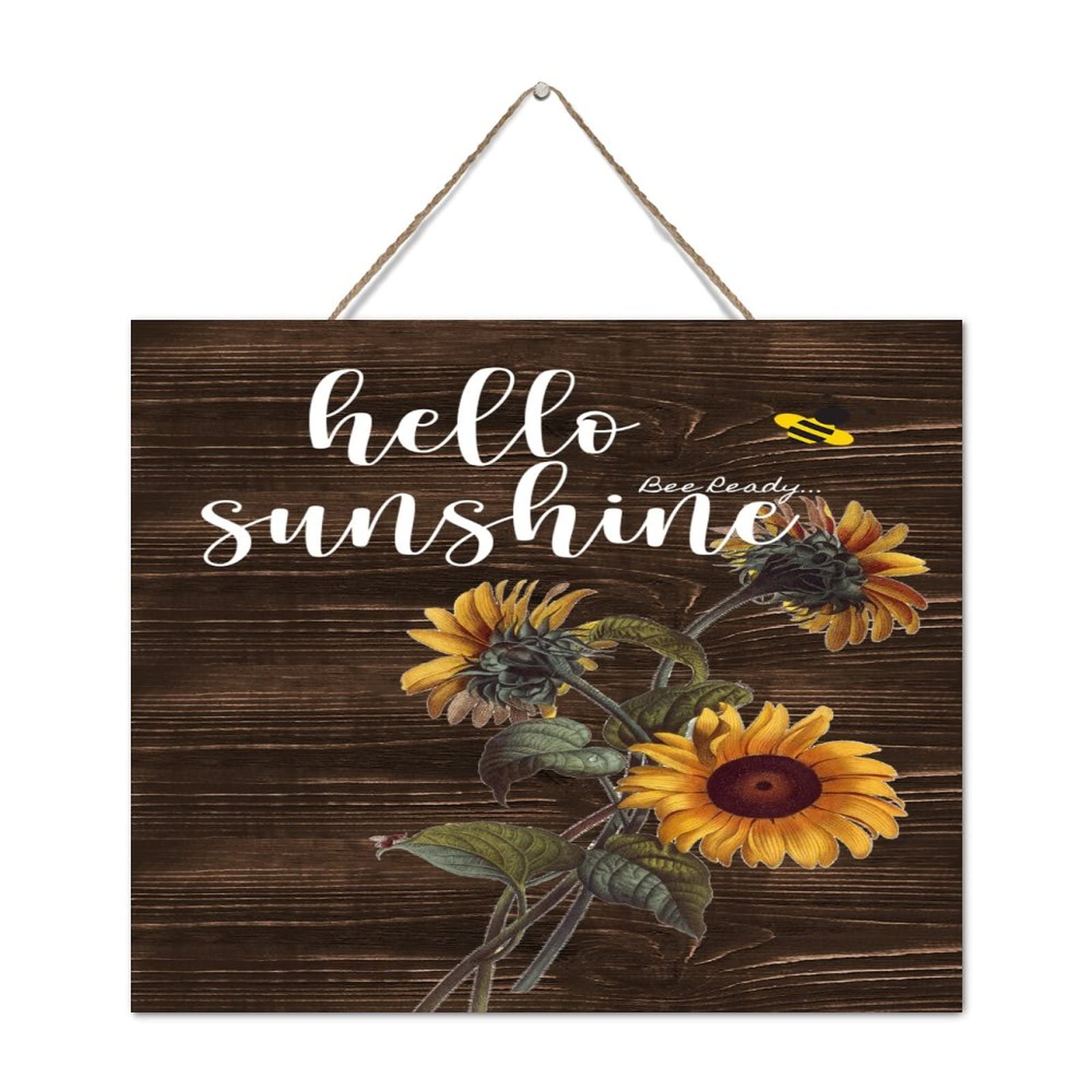 Décoration murale rétro en bois Hello Sunshine pour un intérieur cosy