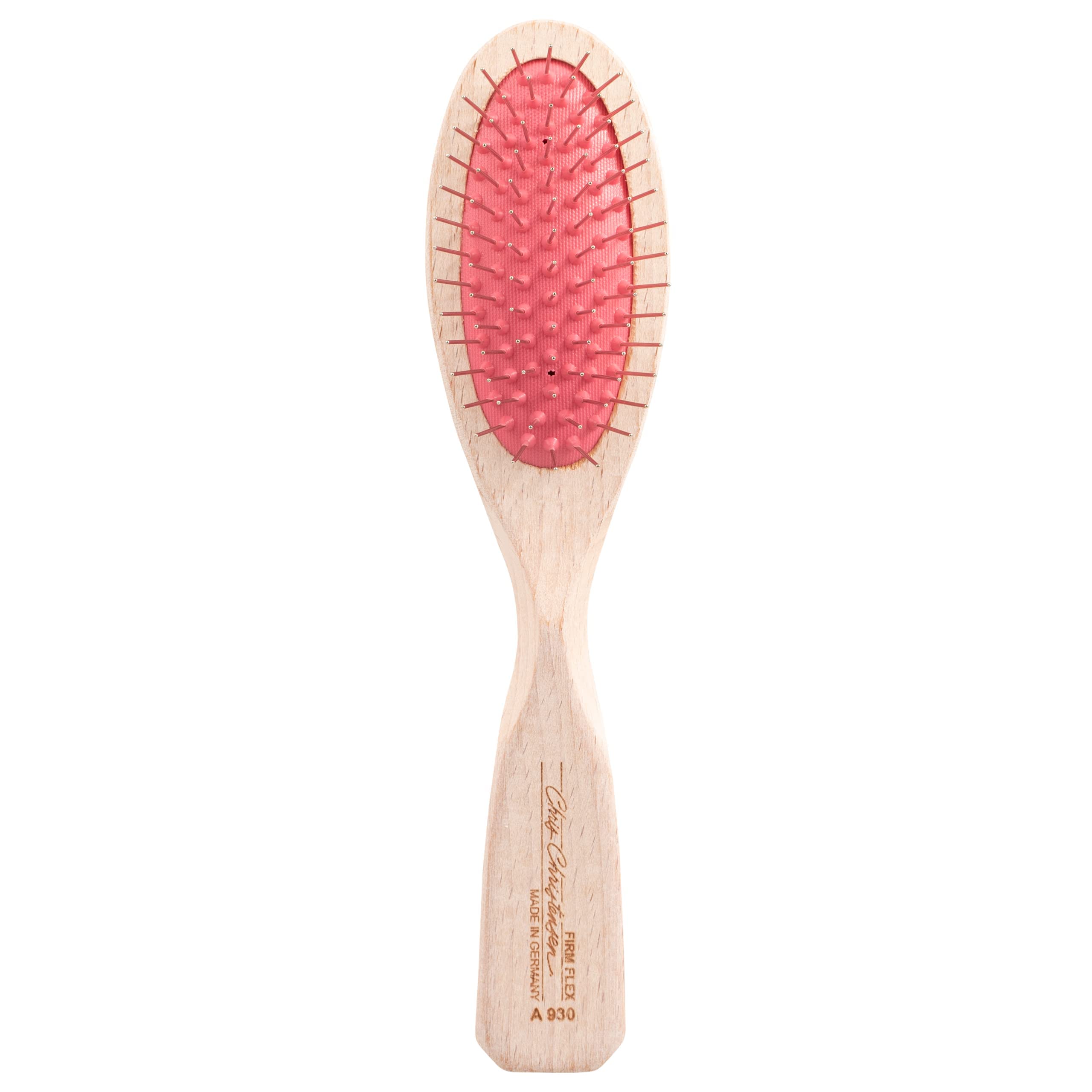 Chris Christensen 16 mm Pocket Oval Dog Brush, Breezy Brush Series, Groom Like a Professional, Rounded and Grounded Metal Pins, Best for Styling and Straightening Coat, Firm