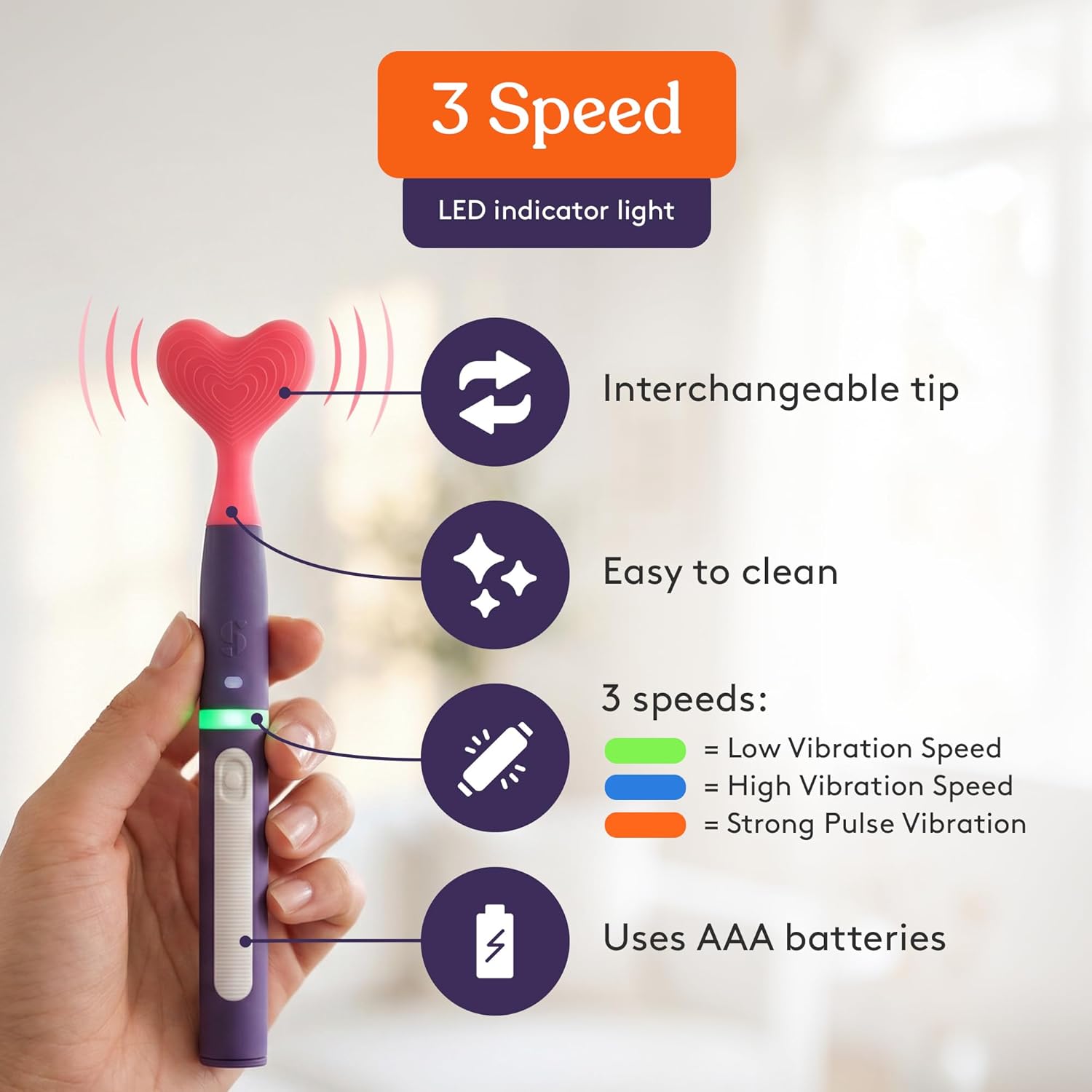 Special Supplies Buzz Buddy Oral Motor Stimulation kit with 6 Soft Textured Interchangeable Heads, Calm Sensory Needs, Support Speech, and Stimulate Self Feeding, Gentle Vibrations