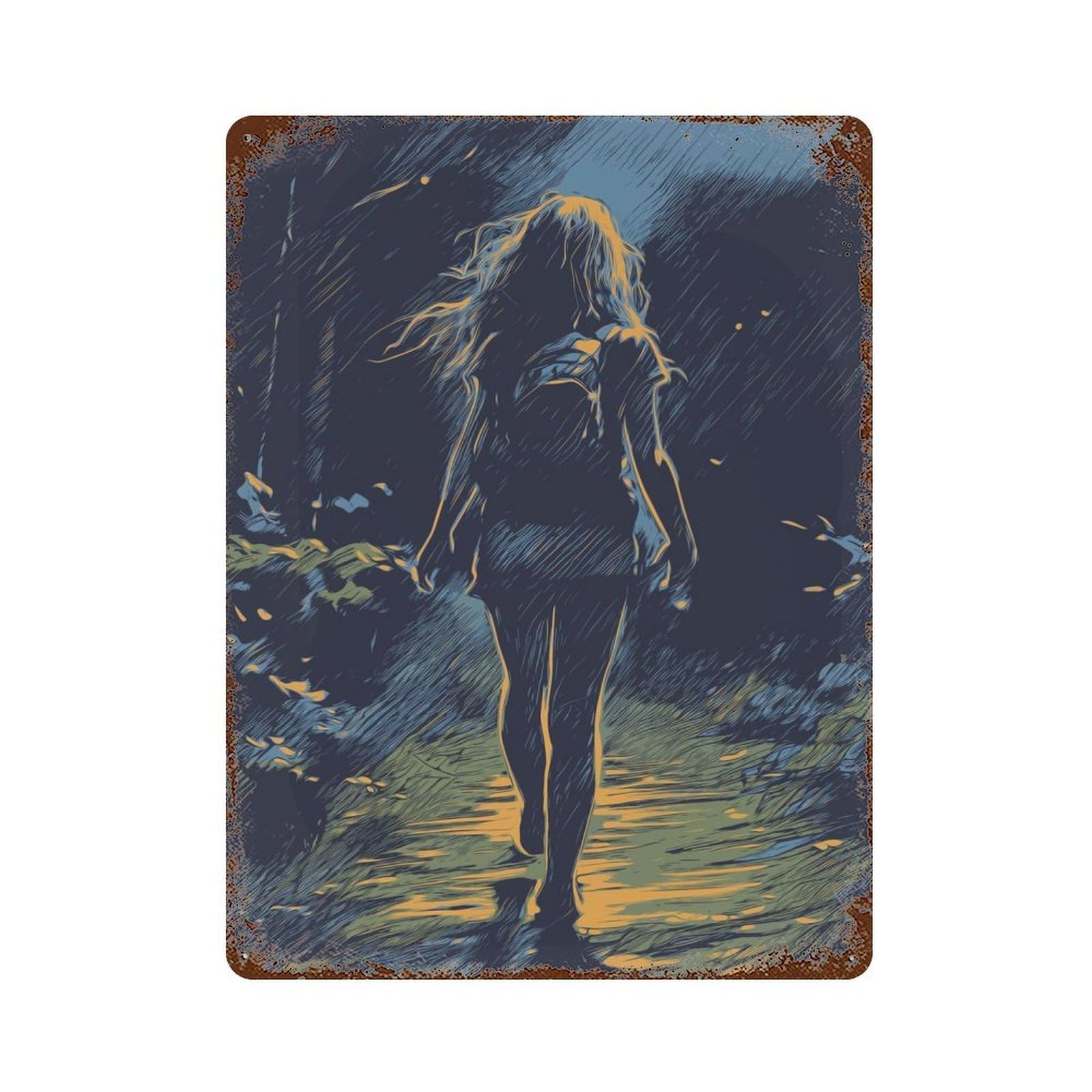 Garage Style Leaving Rust Effect Tin Sign 15.7"x11.8", Classic Wall Plaque for Bar And Workshop