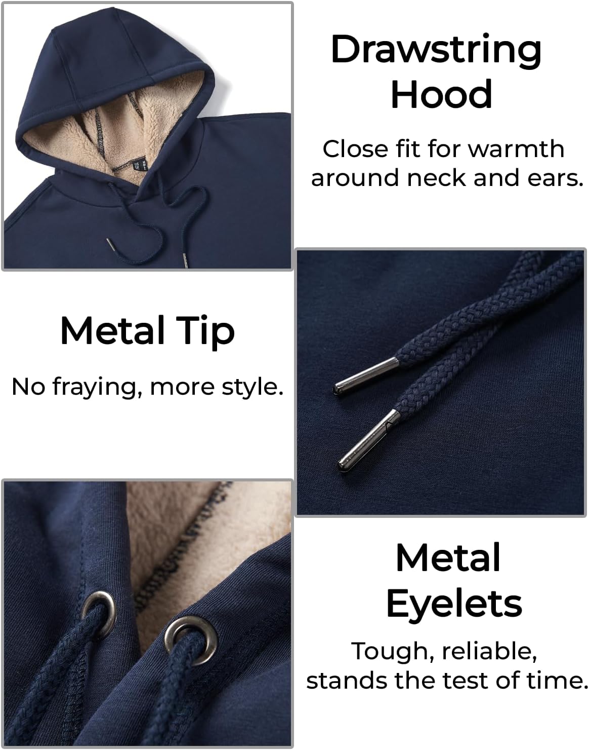 Boladeci Men's Sherpa Lined Hoodie Sweatshirts Heavy Fleece Cotton for Winter Cold Weather - Image 4