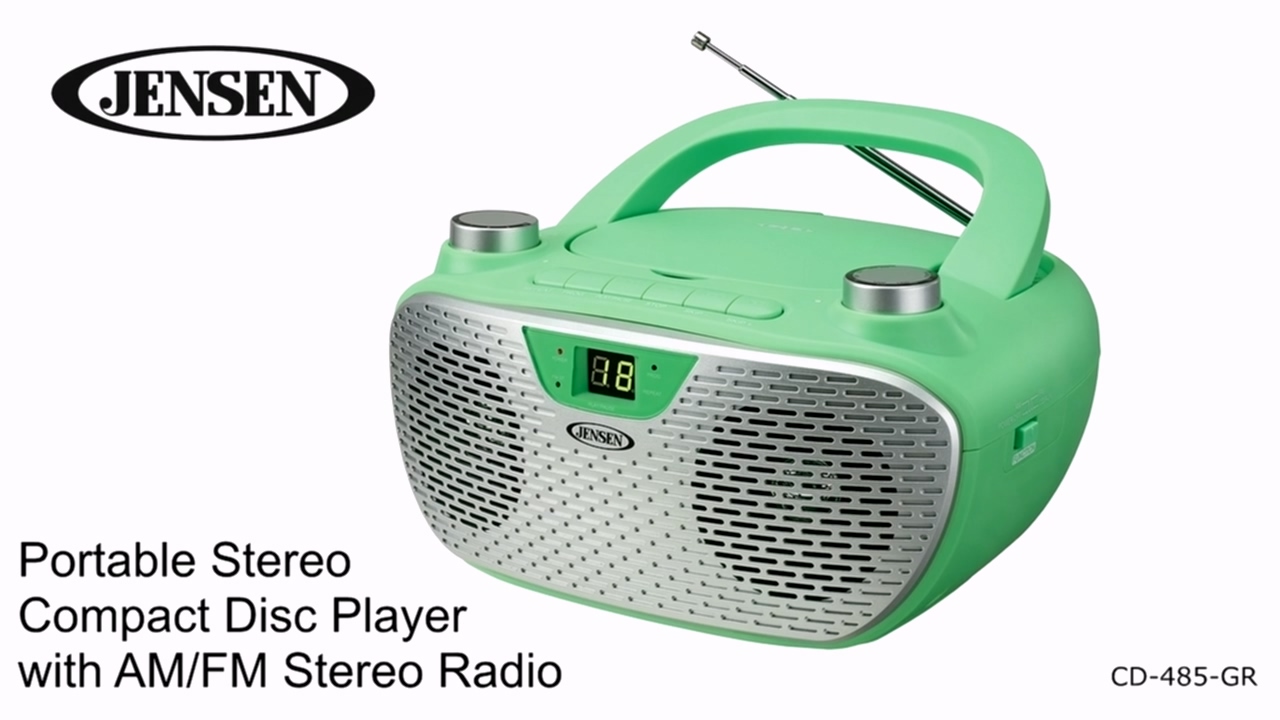 Amazon.com: JENSEN CD-485-GR CD-485 1-Watt Portable Stereo CD