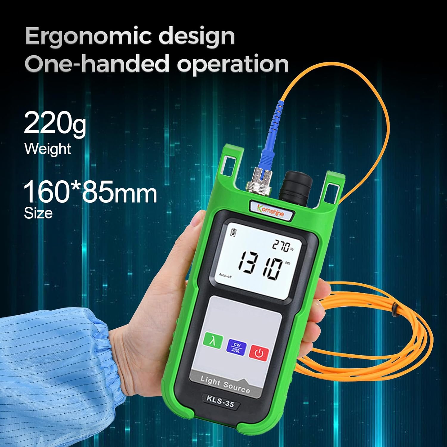 KomShine KPM-35 Optic Fiber Power Meter 7 Wavelengths -70~+10dBm w/Optical Fiber SingleMode and Multimode Light Source KLS-35-MS 1310/1550nm + 850/1300nm Self Calibration FC + SC Adaptor 7 71A7yFOR3lL. SL1500