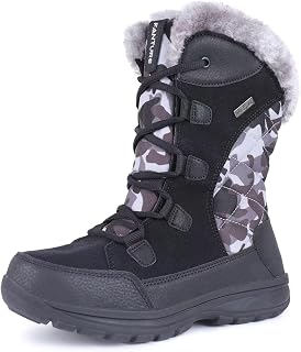 Women's Waterproof Mid-Calf Snow Boot | Winter Thinsulate Insulation Warm Fur Lined | Anti-Slip & Lace Up Closure Cold Weather Boots U420WGLBY-20240712