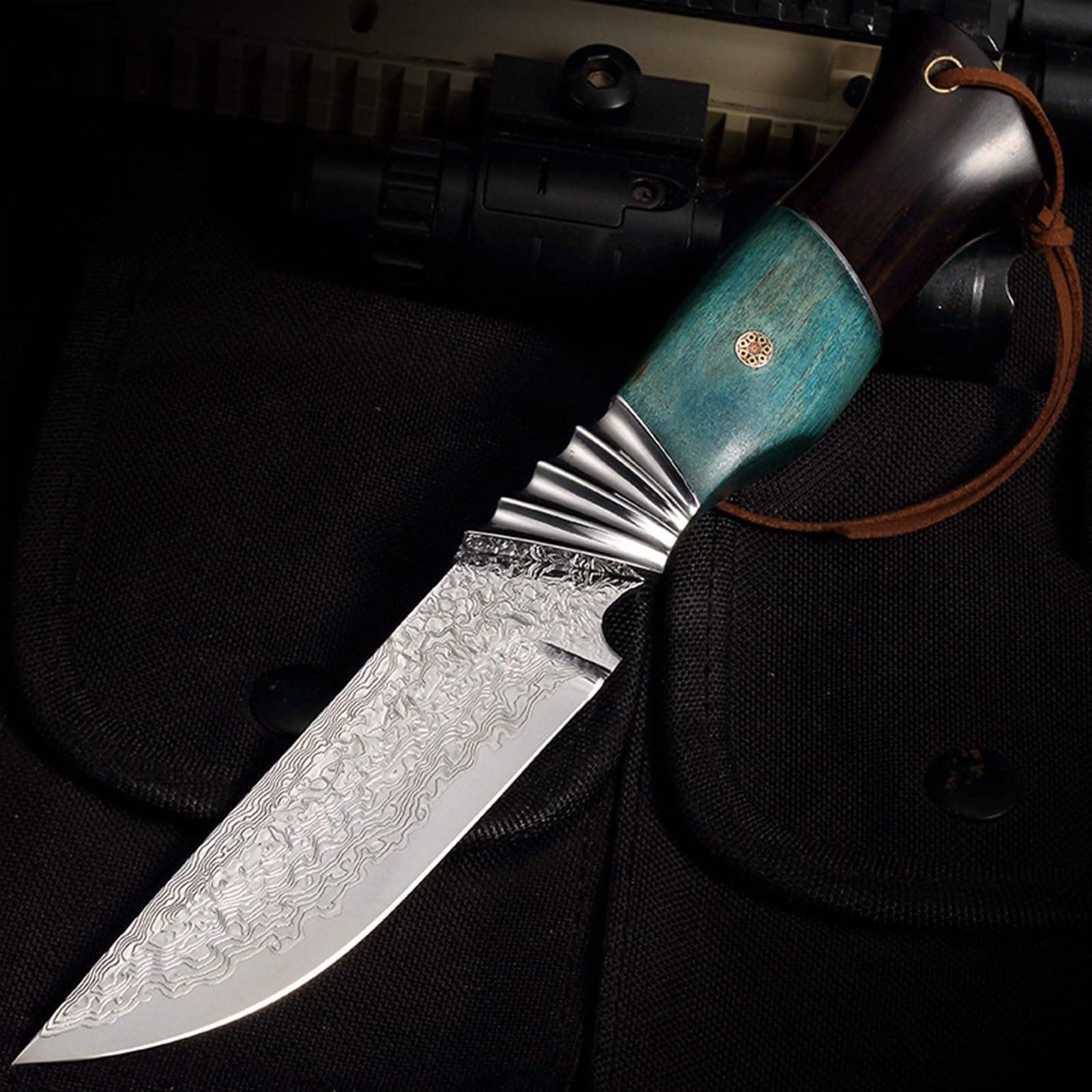Handmade Damaskus Jagdmesser Messer OutdoorKnife feststehende Klinge VG10 Damaskus Gerades Messer Scharfes und langlebiges Messer Messer mit hoher Härte