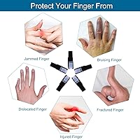 Vista 2 de Sumifun Buddy Vendas para Dedos, Paquete de 6 Cintas para Dedos Rotos, Torcidos, Fracturados, Correas de Dedo para Articulaciones Atascadas, Negro
