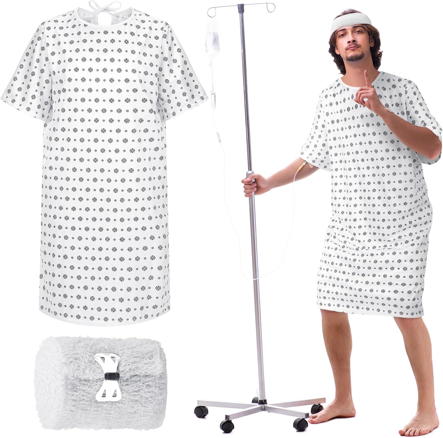 Cozypower Unisex Hospital Gowns Patient Gowns Funny Halloween Cosplay Costumes Halloween Dress up Party Medical Themed Events