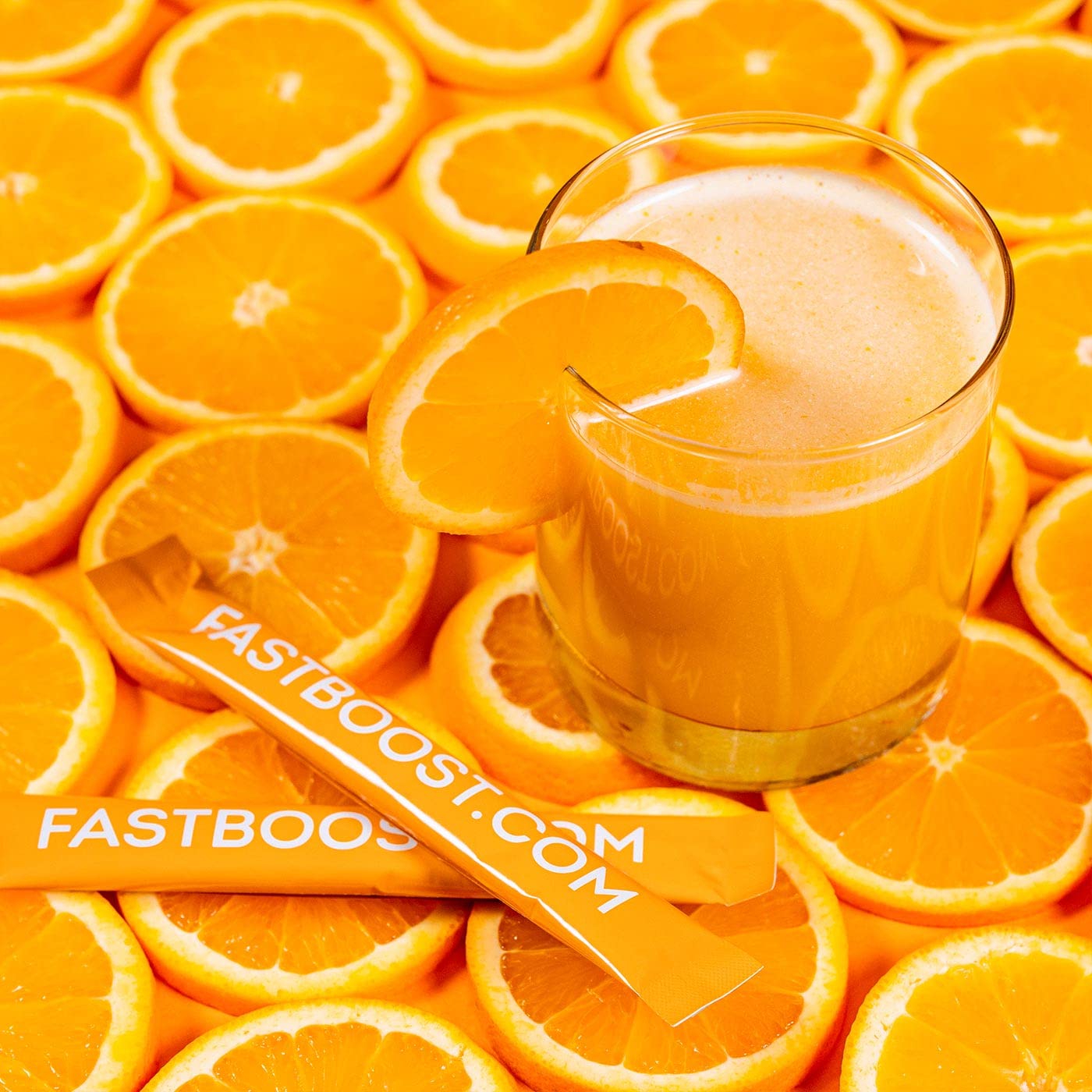 FAST BOOST Energy & Hydration Drink Mix - Orange | Sugar Free Electrolyte Powder Packets with Antioxidants, Green Tea Extract, B Vitamins, Vitamin C & E | 14 Stick Packs - Image 6