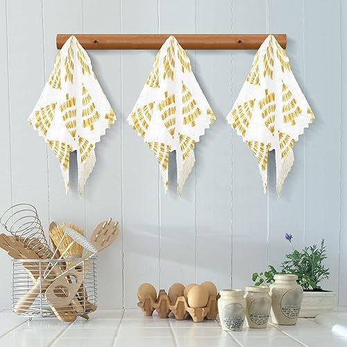 Miniatura 5 de KLL Christmas Tree Drawing Handdrawn Forest Kitchen Towels and Dishcloths Sets Microfiber Washcloth Cotton Tea Towels Kitchen Kitchen Hand Towels