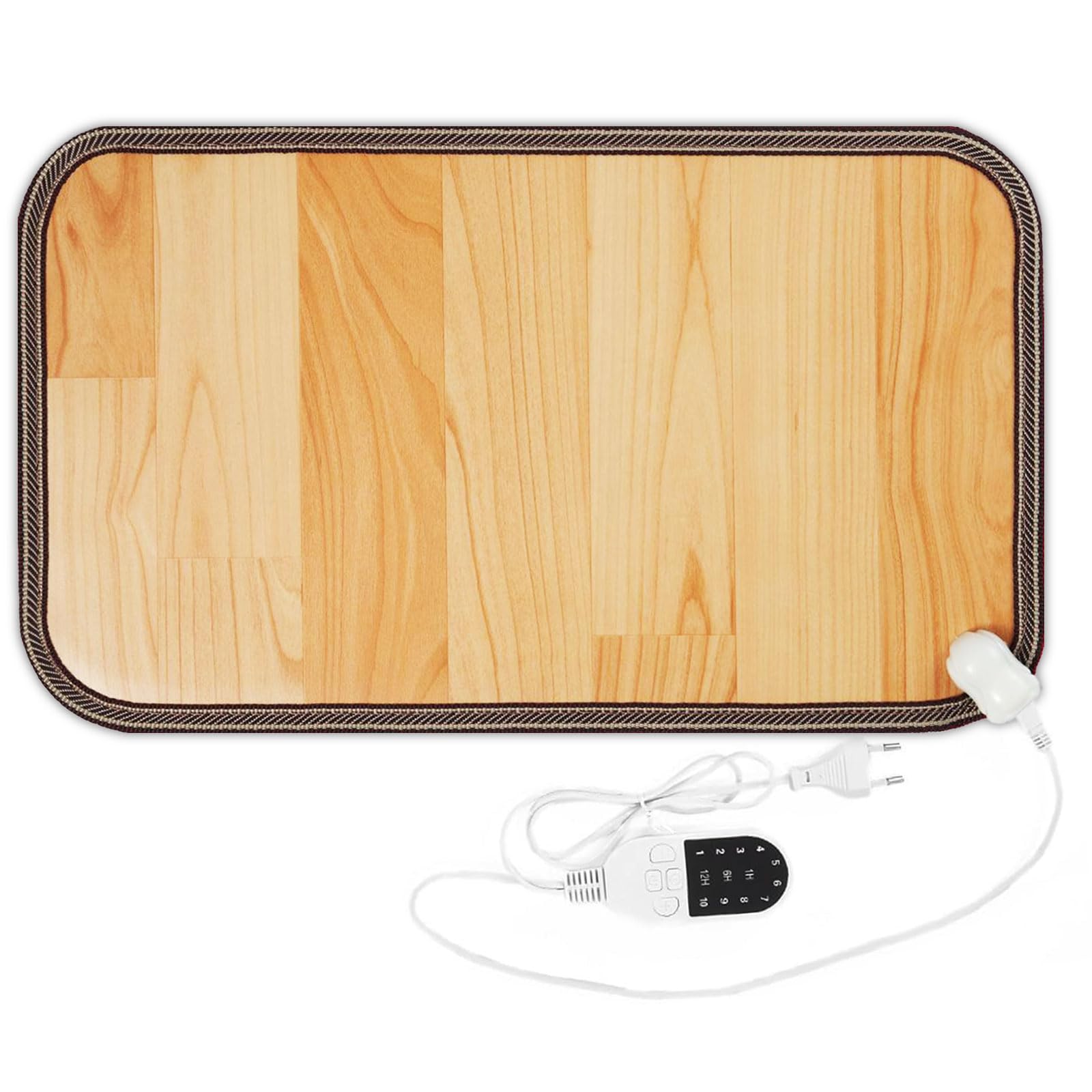 Calienta Pies Eléctrico 50x30cm Calentador de Pies Temperatura Ajustable Alfombra Calefactable con Parte Trasera Antideslizante, Calentadores de Pies Eléctrico para Oficina Hogar