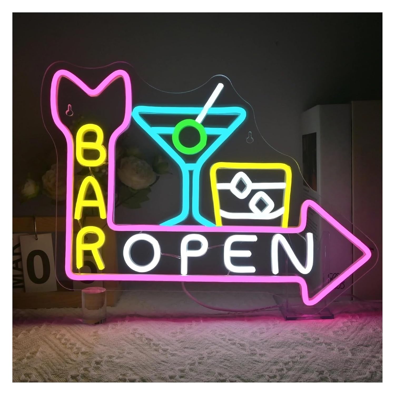 サインランプ Bar Open ネオンサイン LEDライト 調光機能付き