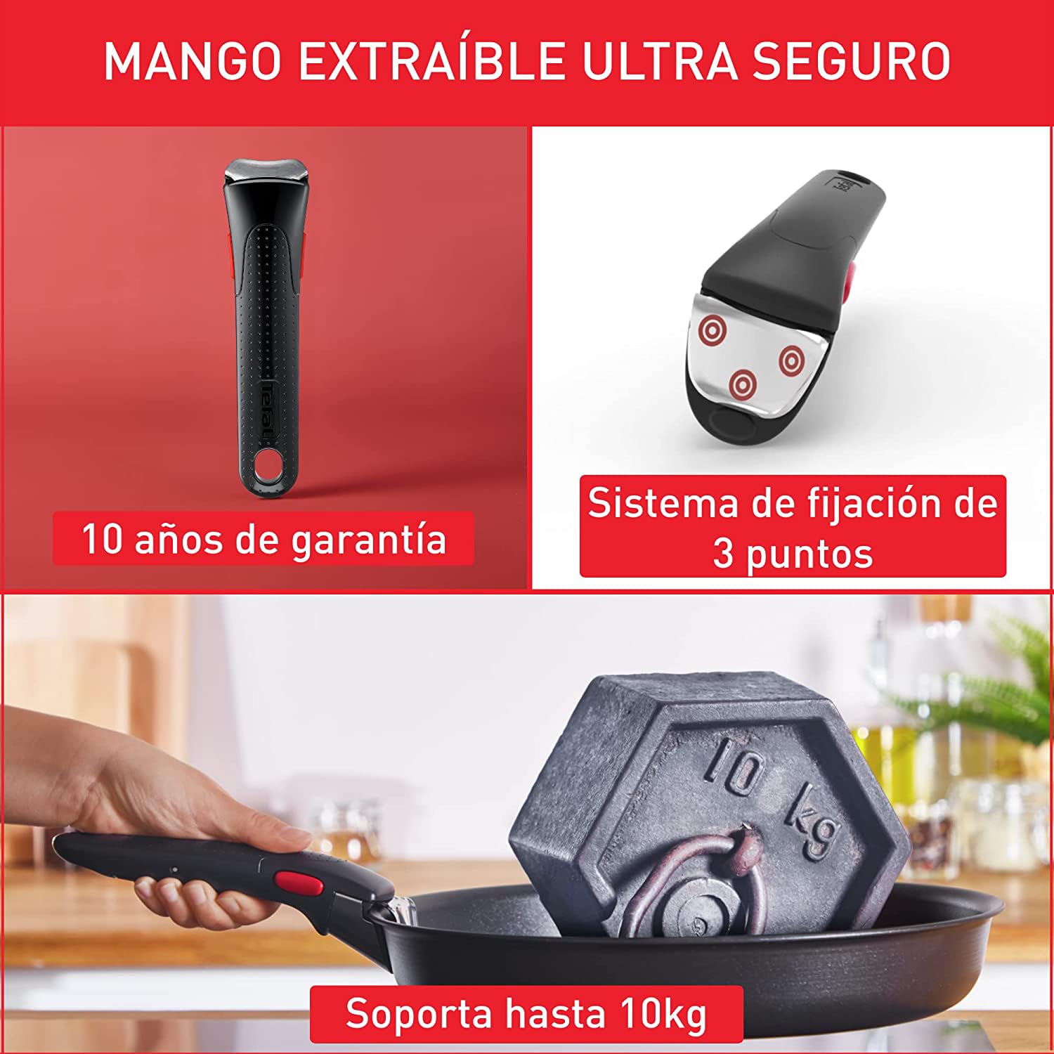 Tefal Ingenio Unlimited On - Juego de 2 Sartenes 22/26 cm + Mango extraíble, Apto inducción, antiadherentes, revestimiento titanio, Thermo-signal, apto lavavajillas y horno — view 7