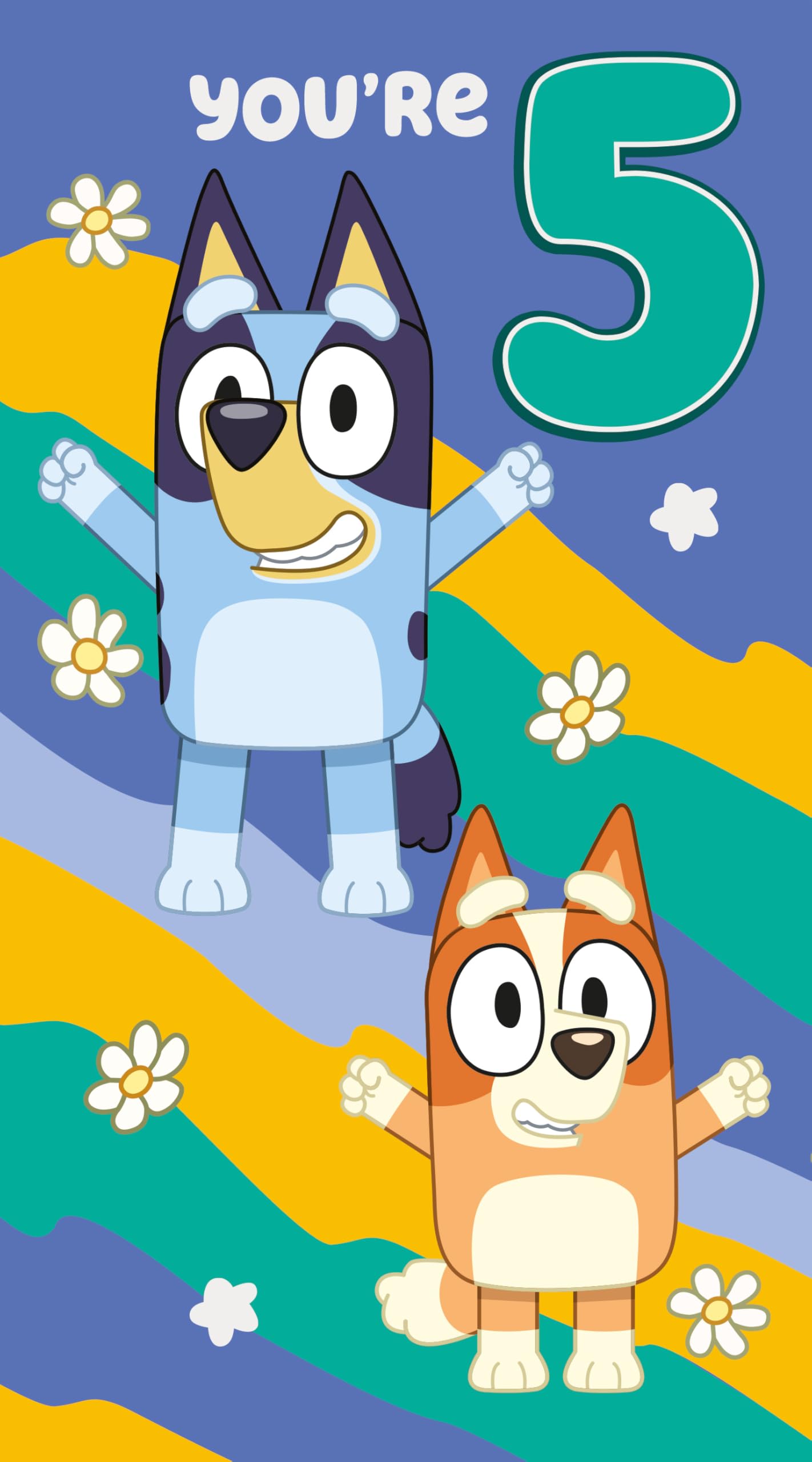 Danilo Promotions Ltd Bluey Birthday Card with Stickers, Age 5