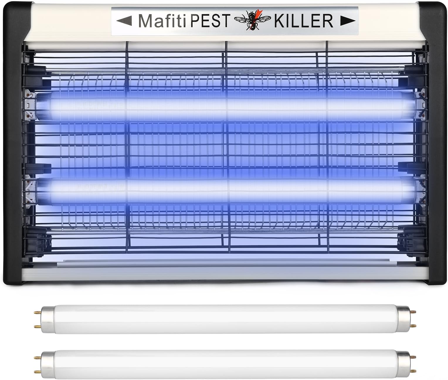 Mafiti Fly Zapper,Fly Killer Indoor with UV light Attracting Flies 20W for Kitchen,Home,Indoor Garden Yard Commercial or Domestic Usage-Black (Extra 2 UV Bulbs)