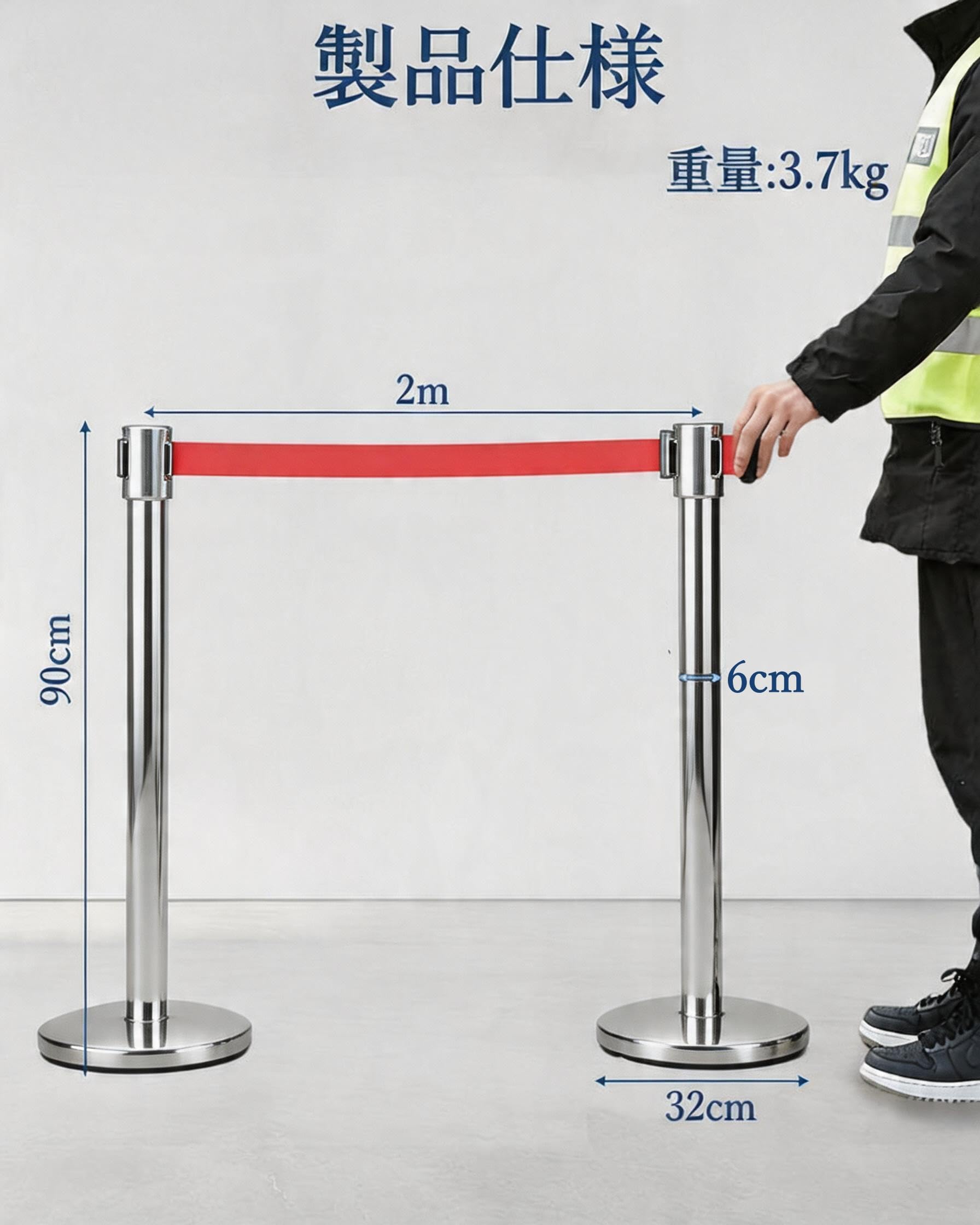 Amazon | Garvee ベルトパーテーション 4本セット 4方向連結可能 伸縮