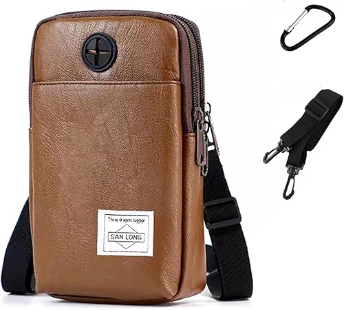 Miniatura 10 de Monedero para teléfono, cartera para el cuello, monederos para teléfono con correa cruzada, soporte para pasaporte para viajes mujeres/hombres. Tres